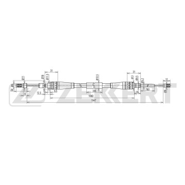 Трос стояночного тормоза задн. лев./прав. Renault Fluence 10-