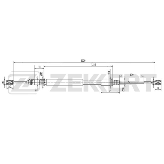 Трос стояночного тормоза задн. лев./прав. Renault Laguna II 01-