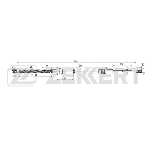 Трос стояночного тормоза задн. лев./прав. VW Polo V 10-