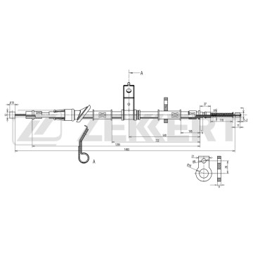 Трос стояночного тормоза задн. прав. Hyundai Accent II 02-