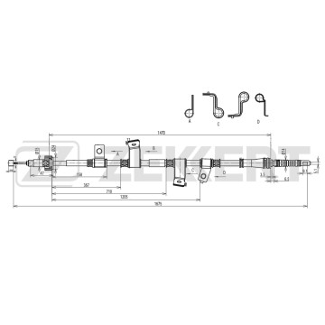 Трос стояночного тормоза задн. прав. Hyundai Elantra IV 05- i30 07-