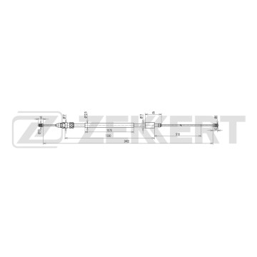 Трос стояночного тормоза левый Peugeot Partner II 08- Citroen Berlingo II 08-