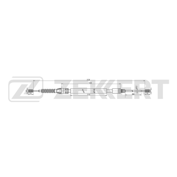 Трос стояночного тормоза левый/правый Peugeot 308 SW 07-