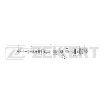 Трос стояночного тормоза правый LR Discovery III 04- Discovery IV 09- Rang Rover Sport 05-