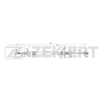 Трос стояночного тормоза правый Peugeot 407 04-