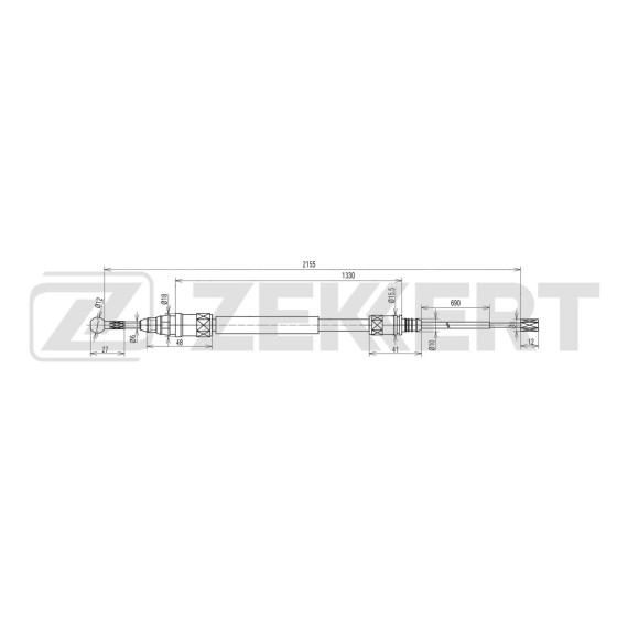 Трос стояночного тормоза правый Peugeot 407 04-