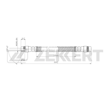 Шланг тормозной задний Peugeot 405 I II 87- Renault Espace III 96- Twingo 93-