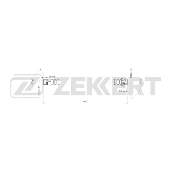 Шланг тормозной задний Renault Megane II 03- Scenic II 03- Laguna II III 01- Kangoo 97- Espace