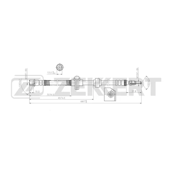 Шланг тормозной задний левый Citroen C5 II III 06- C6 05- Peugeot 407 04- 508 10-