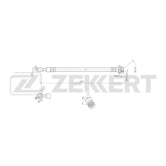 Шланг тормозной задний левый Nissan X-Trail (T31) 07- Rogue (S35) 07- Renault Koleos 08-