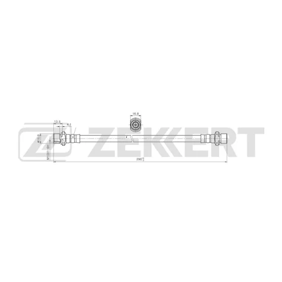 Шланг тормозной задний правый Toyota LC 90 96- Hilux (N110 N120 N130) 15- Toyota Yaris (P130) 11