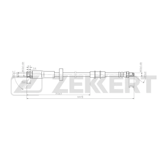 Шланг тормозной передний Fiat Ducato (230_ 240_ 250_) 00- Citroen Jumper (230_ 244) 94- Peugeot Bo