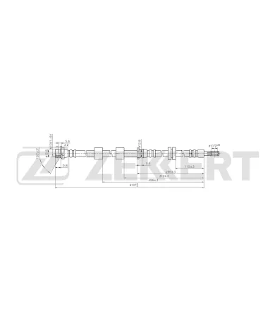 Шланг тормозной передний левый Mitsubishi Lancer VIII 08- Outlander II III 06- ASX 10- Peugeot 4