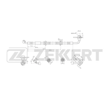 Шланг тормозной передний левый Suzuki Grand Vitara (FT HT T TE TD) 98- Suzuki Vitara (ET TA T