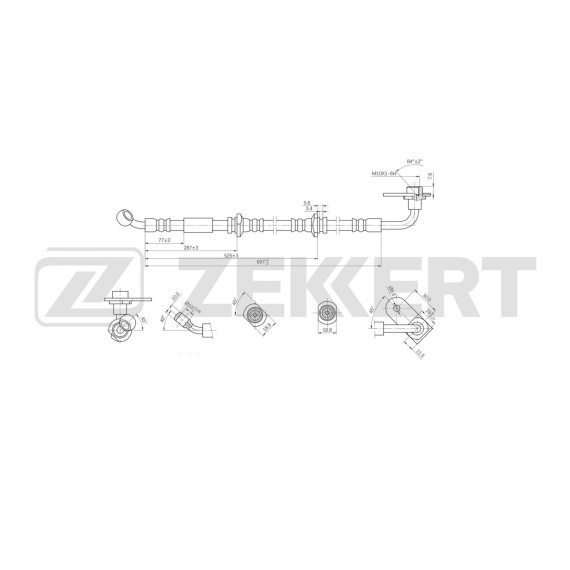 Шланг тормозной передний левый Suzuki Grand Vitara (FT HT T TE TD) 98- Suzuki Vitara (ET TA T