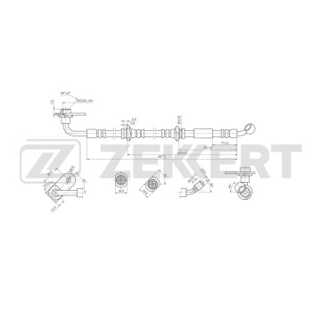 Шланг тормозной передний правый Suzuki Grand Vitara (FT HT T TE TD) 98- Suzuki Vitara (ET TA