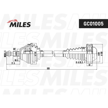 Привод в сборе AUDI A3/SKODA OCTAVIA/VW GOLF/BORA 1.9TD-2.8 98- лев.