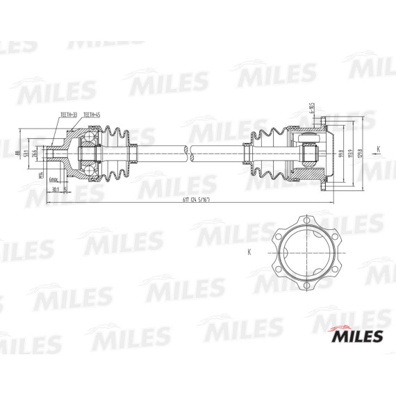 Привод в сборе AUDI A4/VW PASSAT 1.8T-2.3 95-05 прав. (ABS)