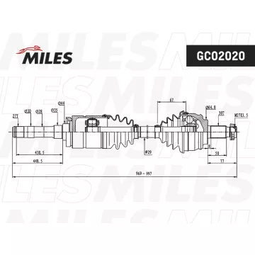 Привод в сборе BMW E53 3.0D-4.6 00- пер. прав. (GSP 205018 / MILES GC02026)