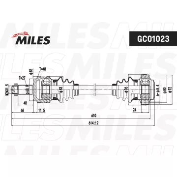 Привод в сборе BMW E90/E81/E87 1.8-2.0 04- лев. (ABS)