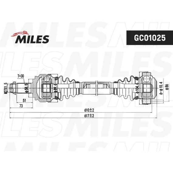 Привод в сборе BMW E90/E81/E87 2.5-3.0 05- лев.