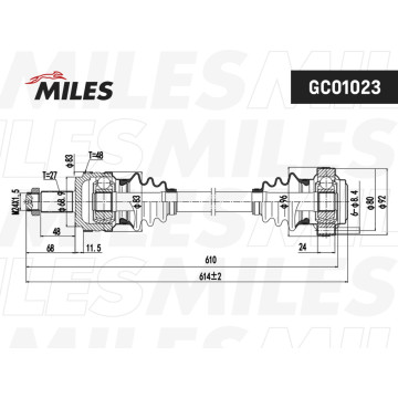 Привод в сборе BMW E90/E81/E87 1.8-2.0 04- лев. (ABS)