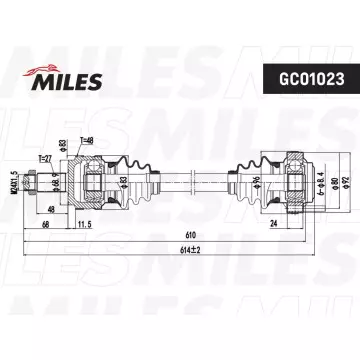 Привод в сборе BMW E90/E81/E87 1.8-2.0 04- лев. (ABS)