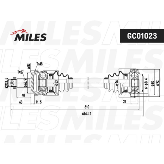Привод в сборе BMW E90/E81/E87 1.8-2.0 04- лев. (ABS)