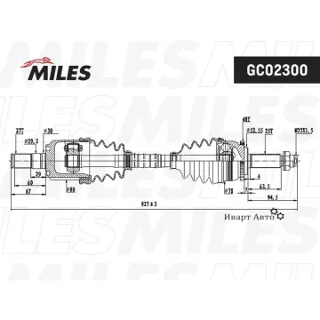Привод в сборе HYUNDAI SOLARIS 10- / KIA RIO 11- 1.6i 6AT прав.