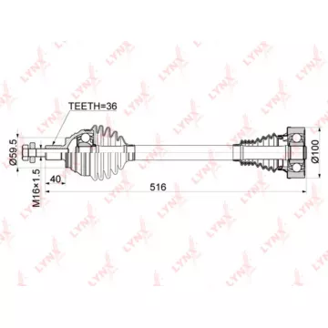 Привод в сборе L AUDI A3 1.2 MT 13> SKODA Octavia(5E) 1.2 MT 12> VW Caddy III 1.6-2.0D MT 04-15 /