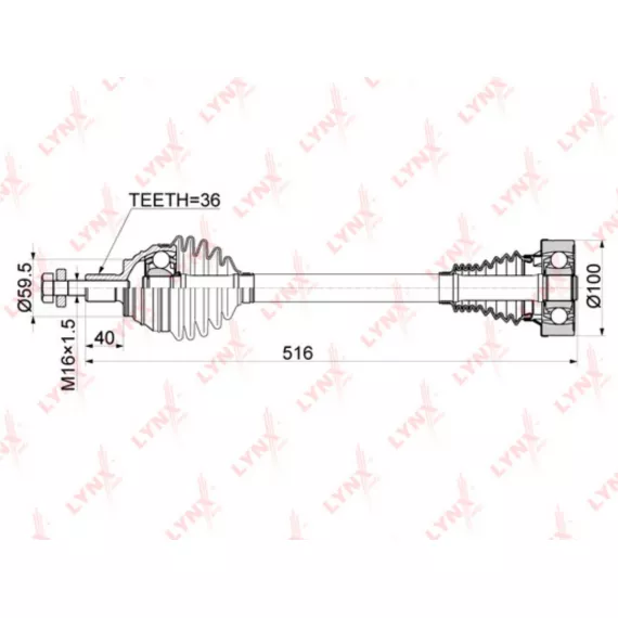 Привод в сборе L AUDI A3 1.2 MT 13> SKODA Octavia(5E) 1.2 MT 12> VW Caddy III 1.6-2.0D MT 04-15 /