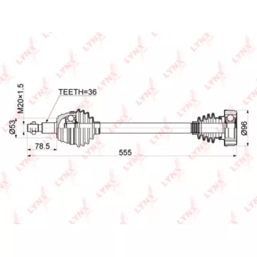 Привод в сборе L AUDI A6 MT 96-03 SKODA Octavia(1U/1Z) 1.4-1.9D MT 96-10 VW Golf IV 1.4-1.9D MT 97