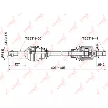 Привод в сборе L CITROEN Jumper 2.2D-3.0D 06> FIAT Ducato 2.2D-3.0D 06> PEUGEOT Boxer 2.2D-3.0D 06