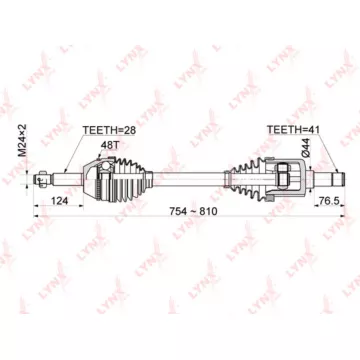 Привод в сборе L FORD Transit / Transit Tourneo 2.2D 06-14