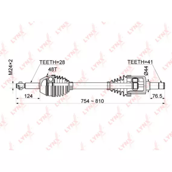 Привод в сборе L FORD Transit / Transit Tourneo 2.2D 06-14