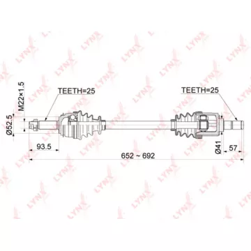 Привод в сборе L KIA Rio III 1.4-1.6 11> HYUNDAI Solaris 1.4-1.6 10>