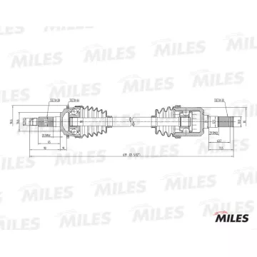 Привод в сборе MAZDA 6 2.0 02- лев. (ABS)