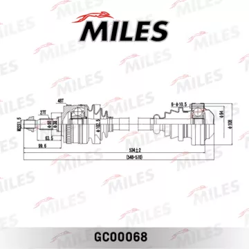 Привод в сборе MB VITO 2.0/2.3 96-03 лев./прав.(ABS)