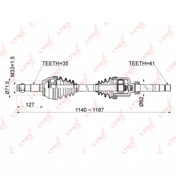 Привод в сборе R CITROEN Jumper 2.2D-3.0D 06> FIAT Ducato 2.2D-3.0D 06> PEUGEOT Boxer 2.2D-3.0D 06