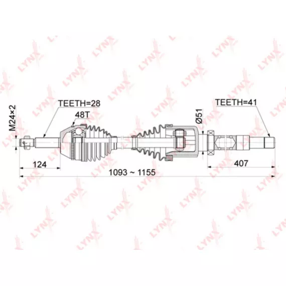 Привод в сборе R FORD Transit / Transit Tourneo 2.2D 06-14