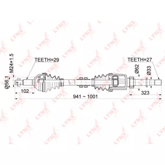 Привод в сборе R NISSAN Qashqai(J10) 2.0 2WD 07> / X-Trail(T31) 2.0 2WD 07>