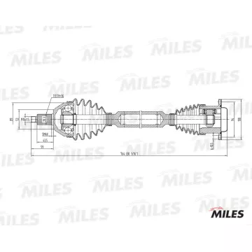 Привод в сборе SKODA FABIA/VW POLO 1.4-1.9TD 99- прав.