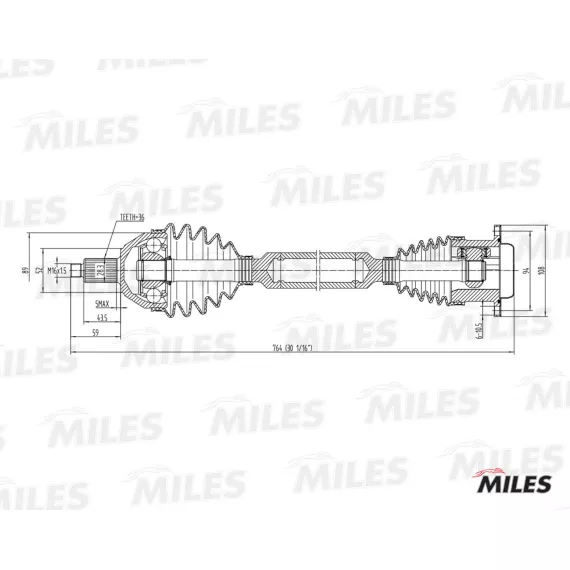 Привод в сборе SKODA FABIA/VW POLO 1.4-1.9TD 99- прав.