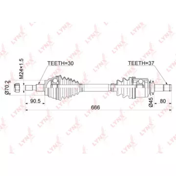 Привод в сборе передний L MERCEDES-BENZ ML280D-500(W164) 05>