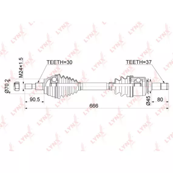 Привод в сборе передний L MERCEDES-BENZ ML280D-500(W164) 05>