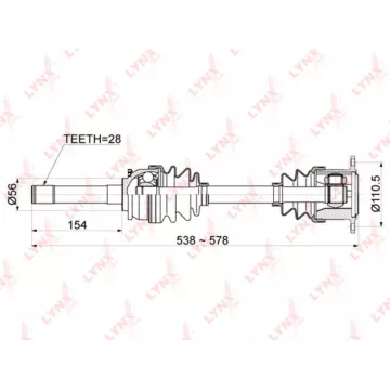 Привод в сборе передний R MITSUBISHI Pajero II 2.5D-3.0 94-00 / L200(K60 / K70) 2.5D 96-07