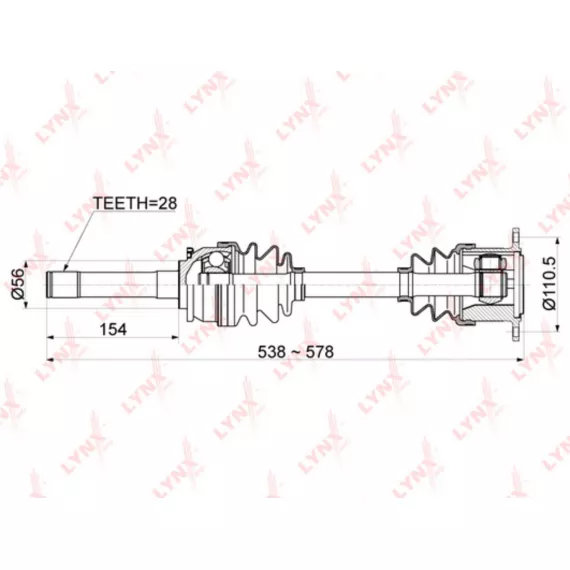 Привод в сборе передний R MITSUBISHI Pajero II 2.5D-3.0 94-00 / L200(K60 / K70) 2.5D 96-07