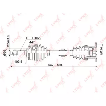 Привод в сборе передний R NISSAN X-Trail(T30) 2.0-2.5 AT 00-13
