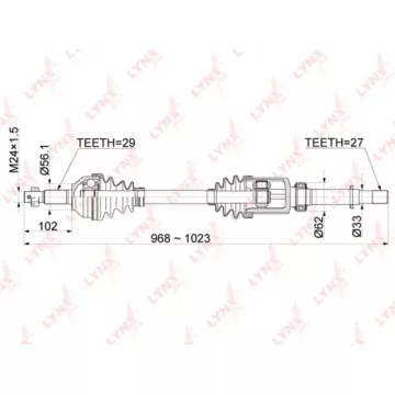 Привод в сборе передний R NISSAN X-Trail(T31) 2.5 CVT 07-15