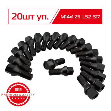 LEDO Болт колеса на BMW. MINI черный M14x1.25 ключ 17. 36136781151